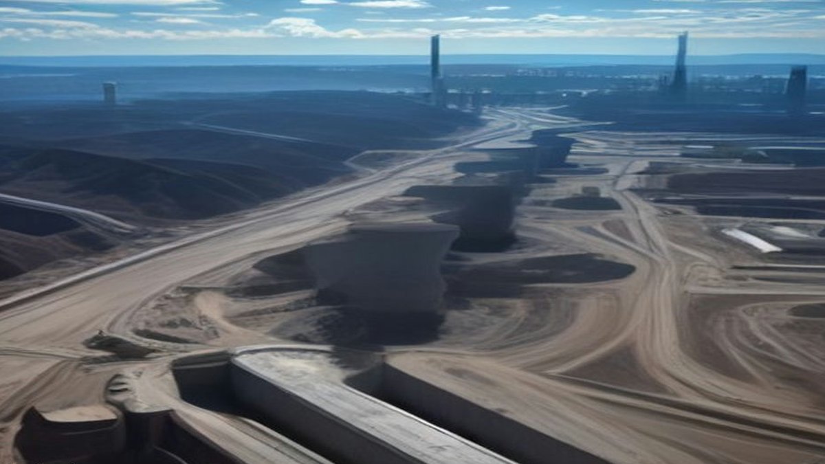 Coal power plant construction site.
