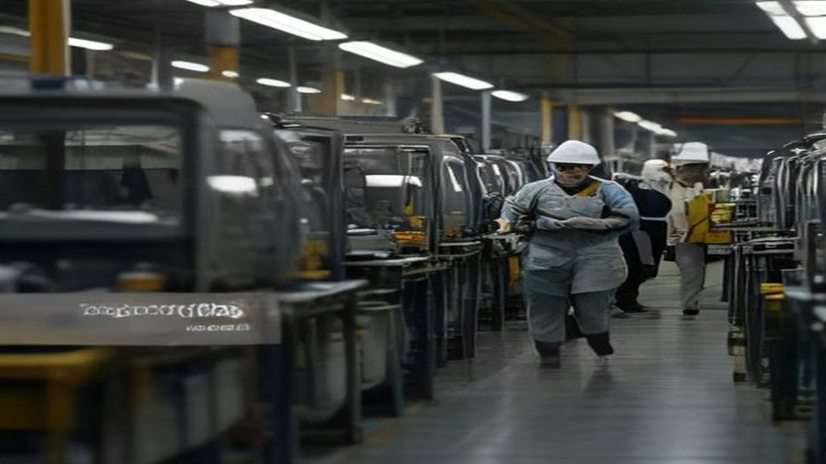 Britain's Productivity Gap Persists Despite Lean Efforts Factory assembly line workers.