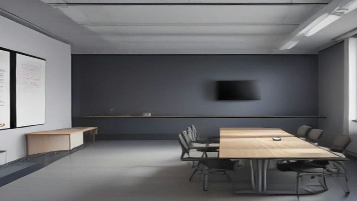 Startup office meeting room.