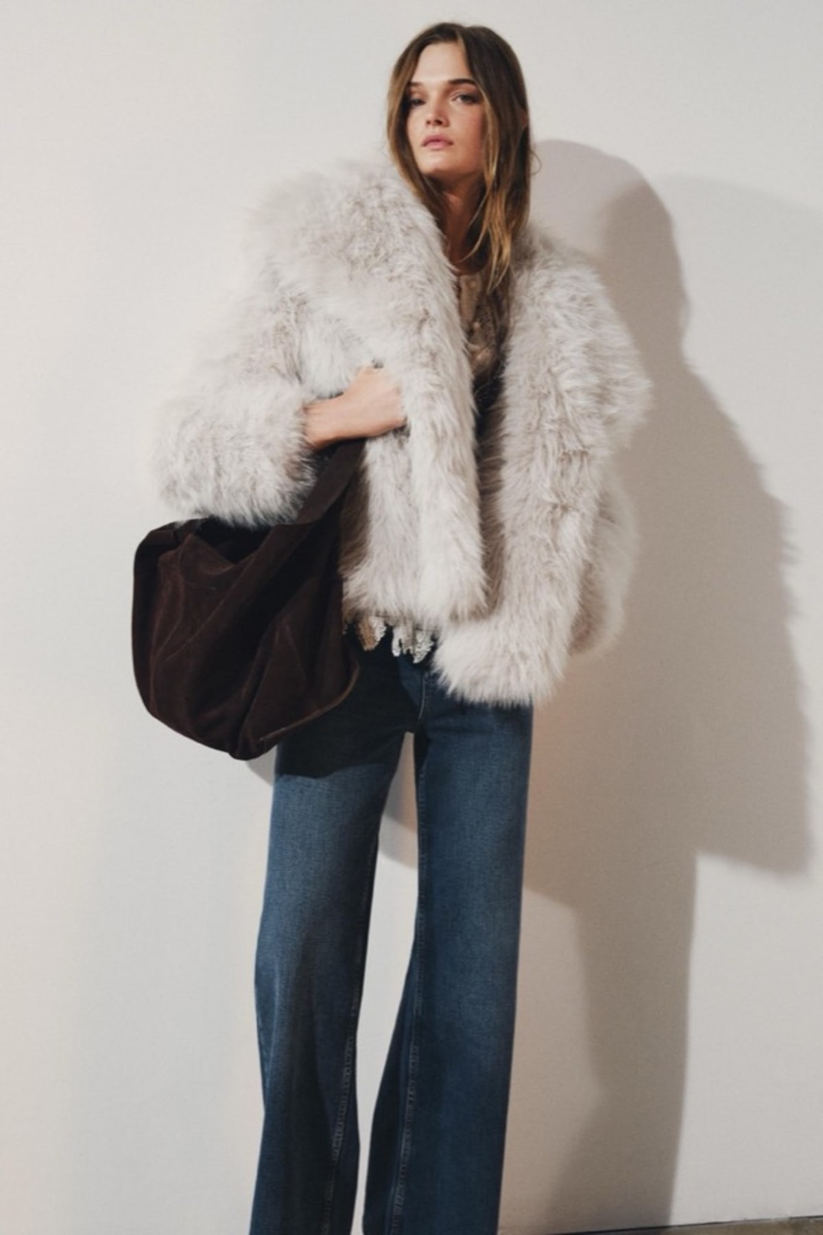 Faux Fur Coat Off-White