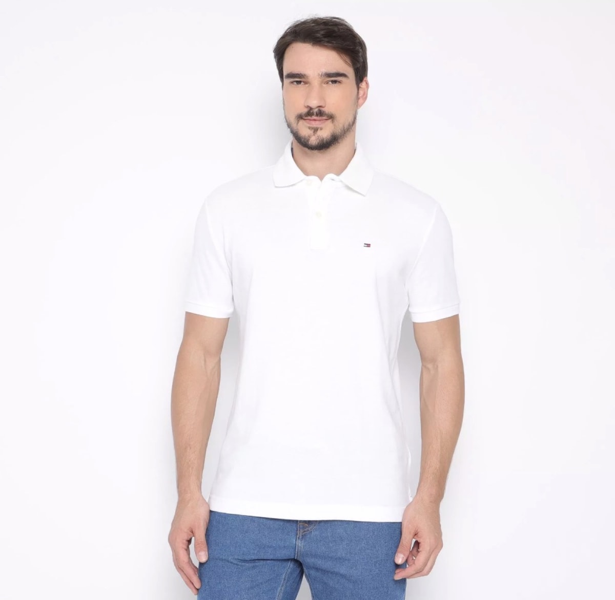 Polo Custom Fit Piquet Branca