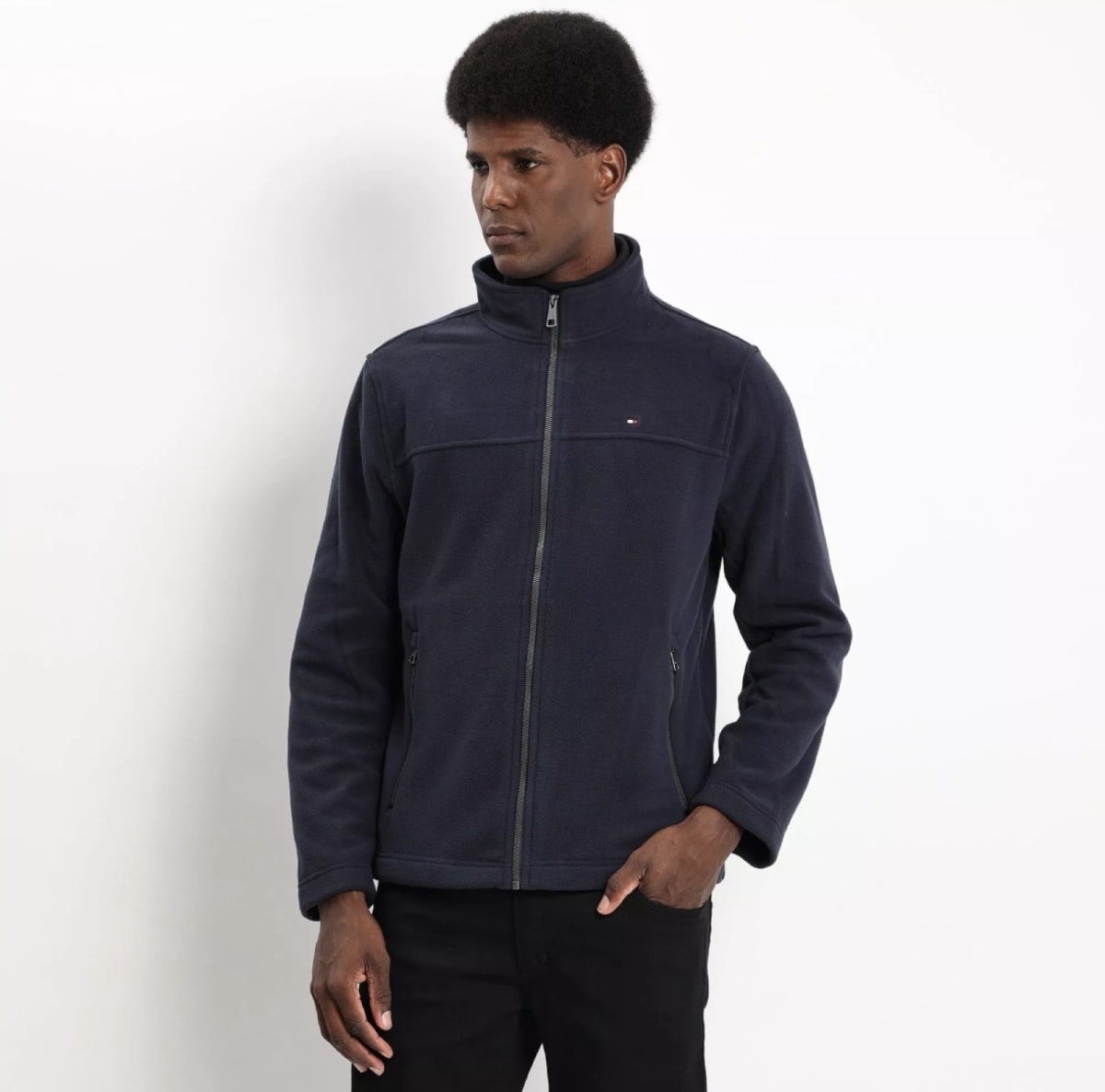 Jaqueta Fleece com Zíper Navy