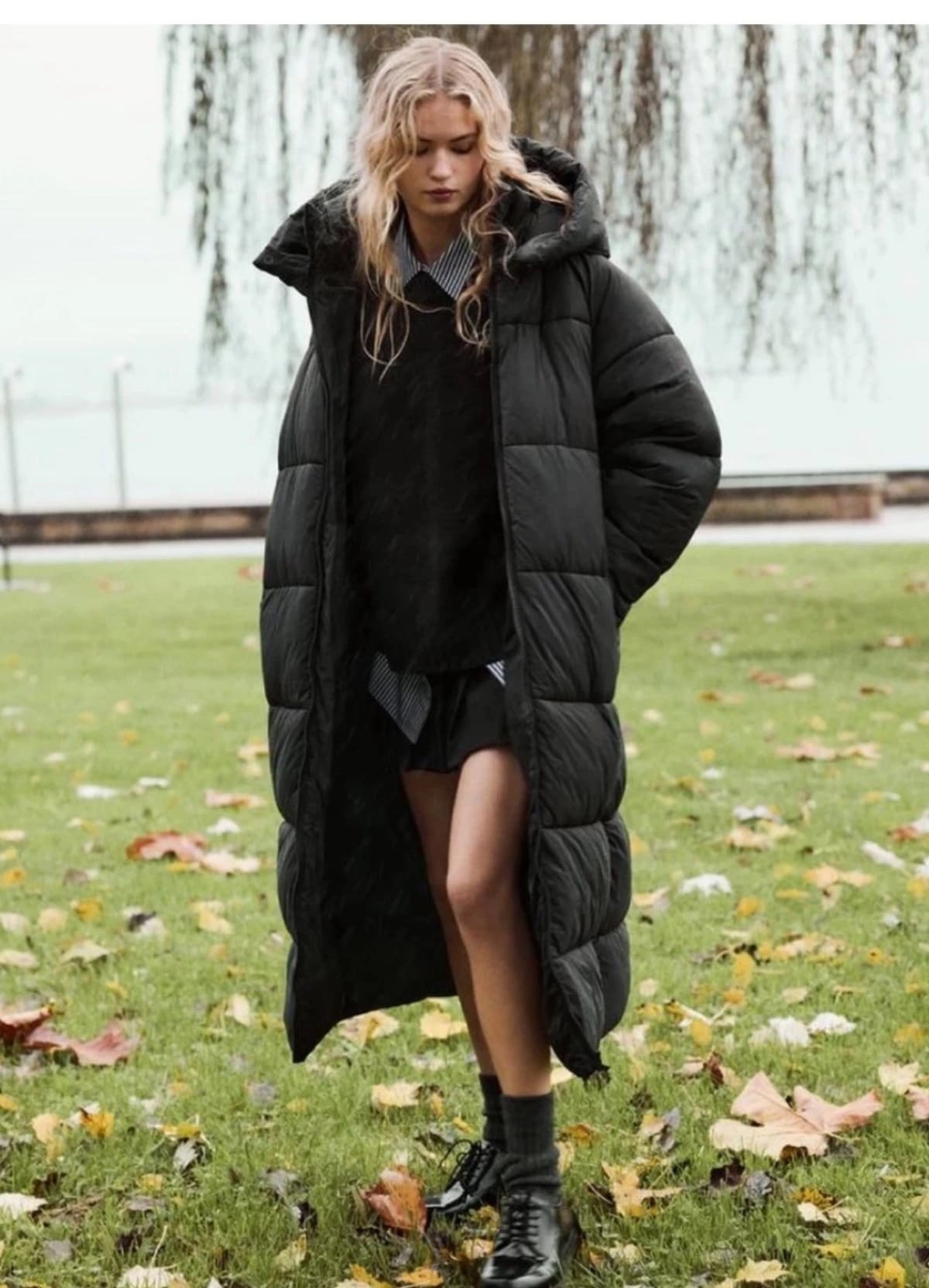Puffer Alongado com Capuz
