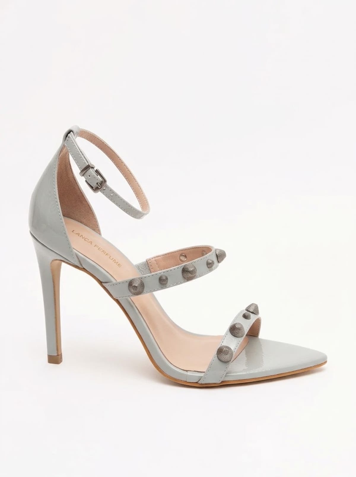 Sandália de Tiras com Studs Concreto