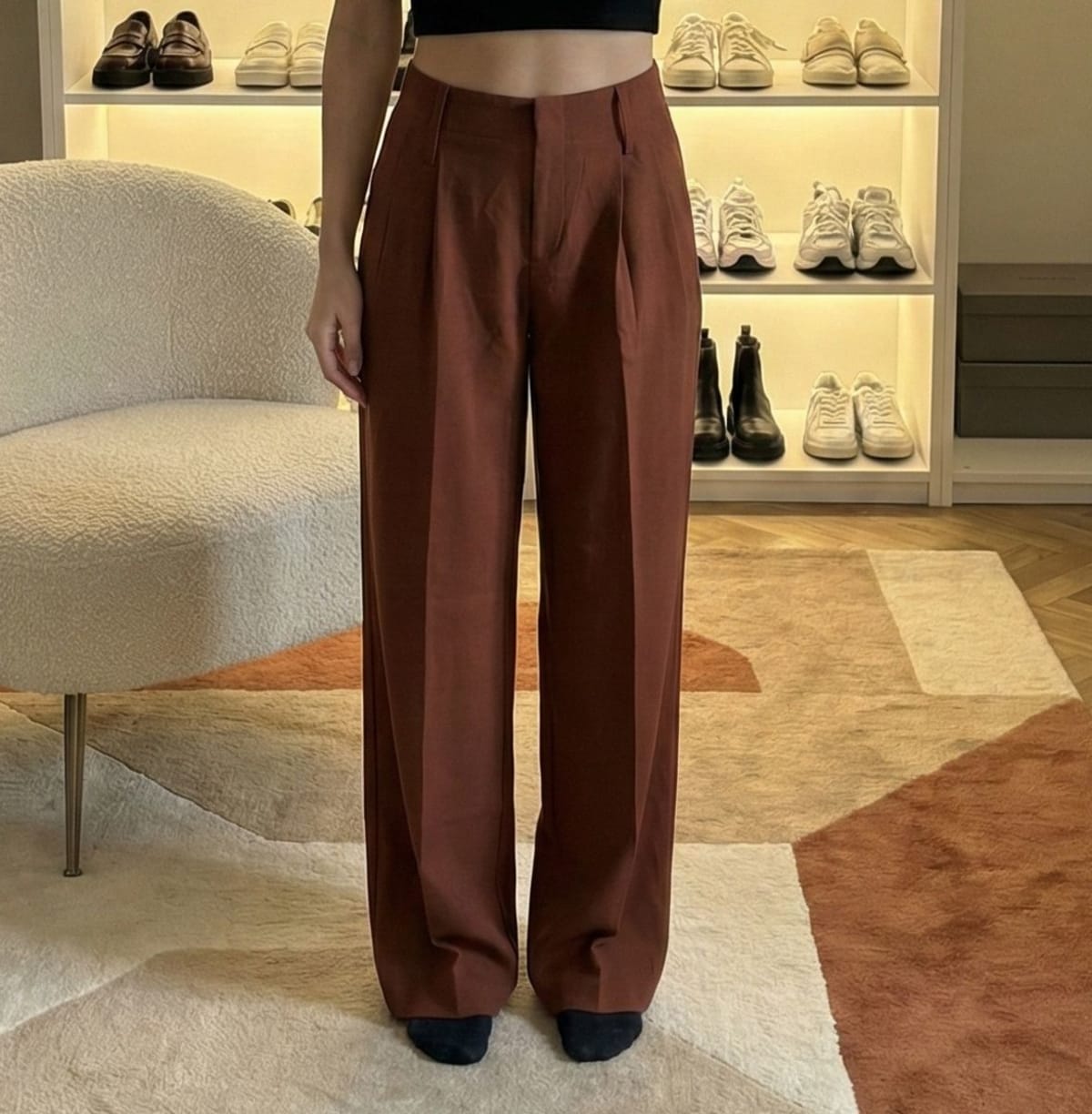 Calça Wide Leg Terracota ZW Collection