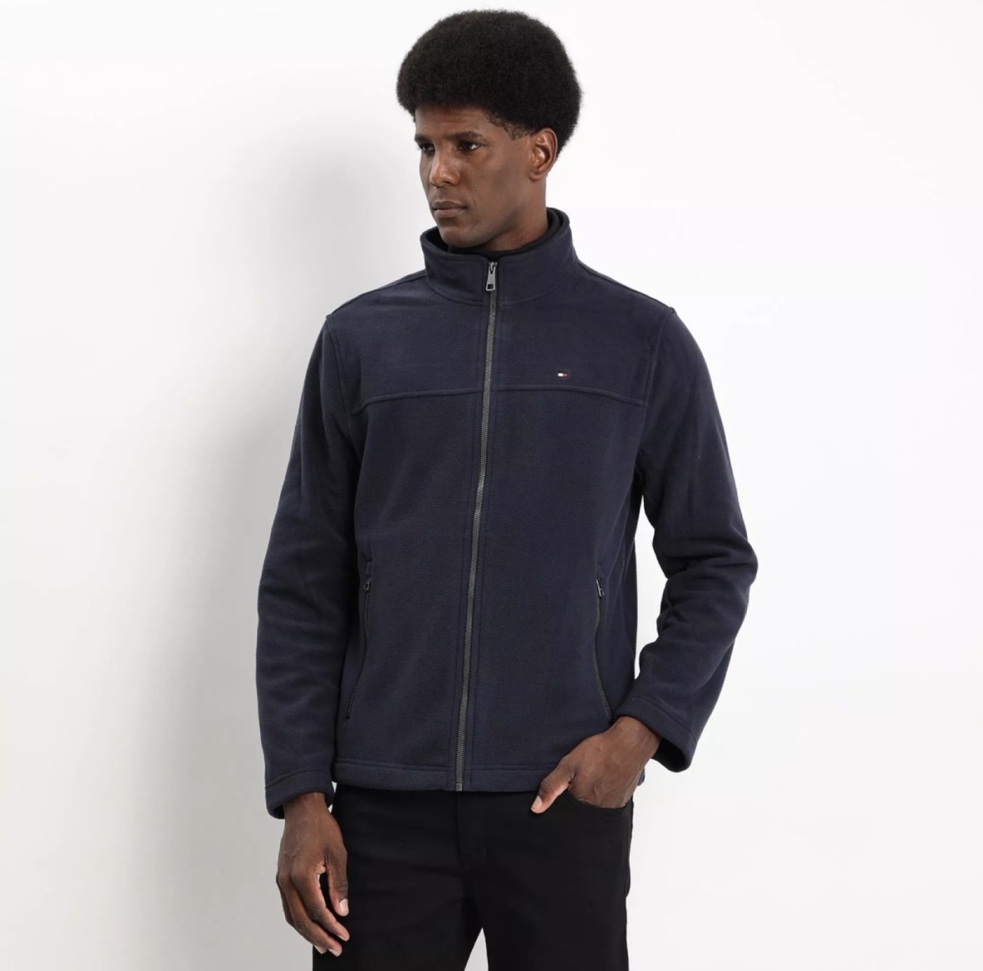 Jaqueta Fleece com Zíper Navy · Tommy Hilfiger · B.