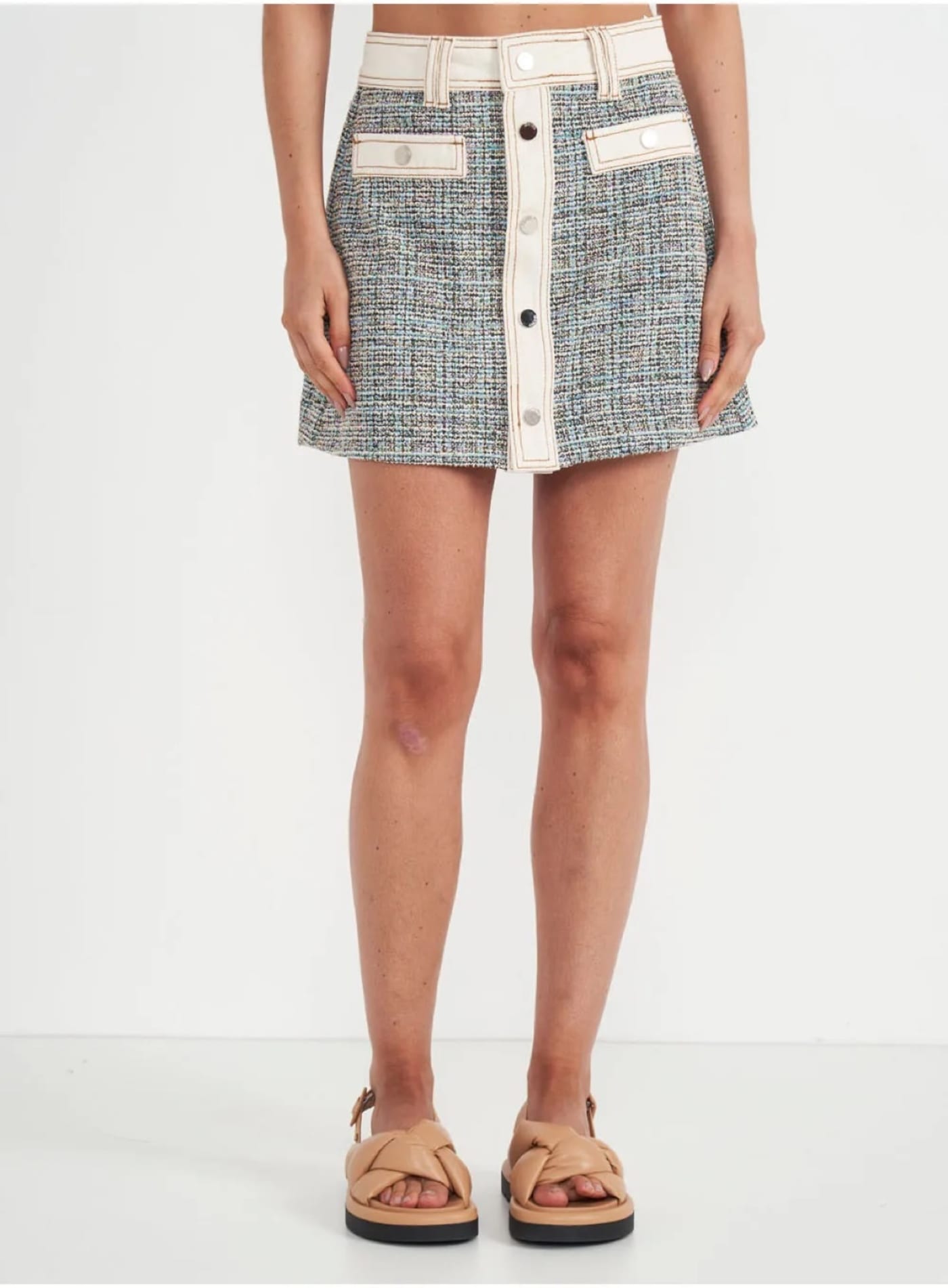 Saia de Tweed Multicolorido · Colcci · B.