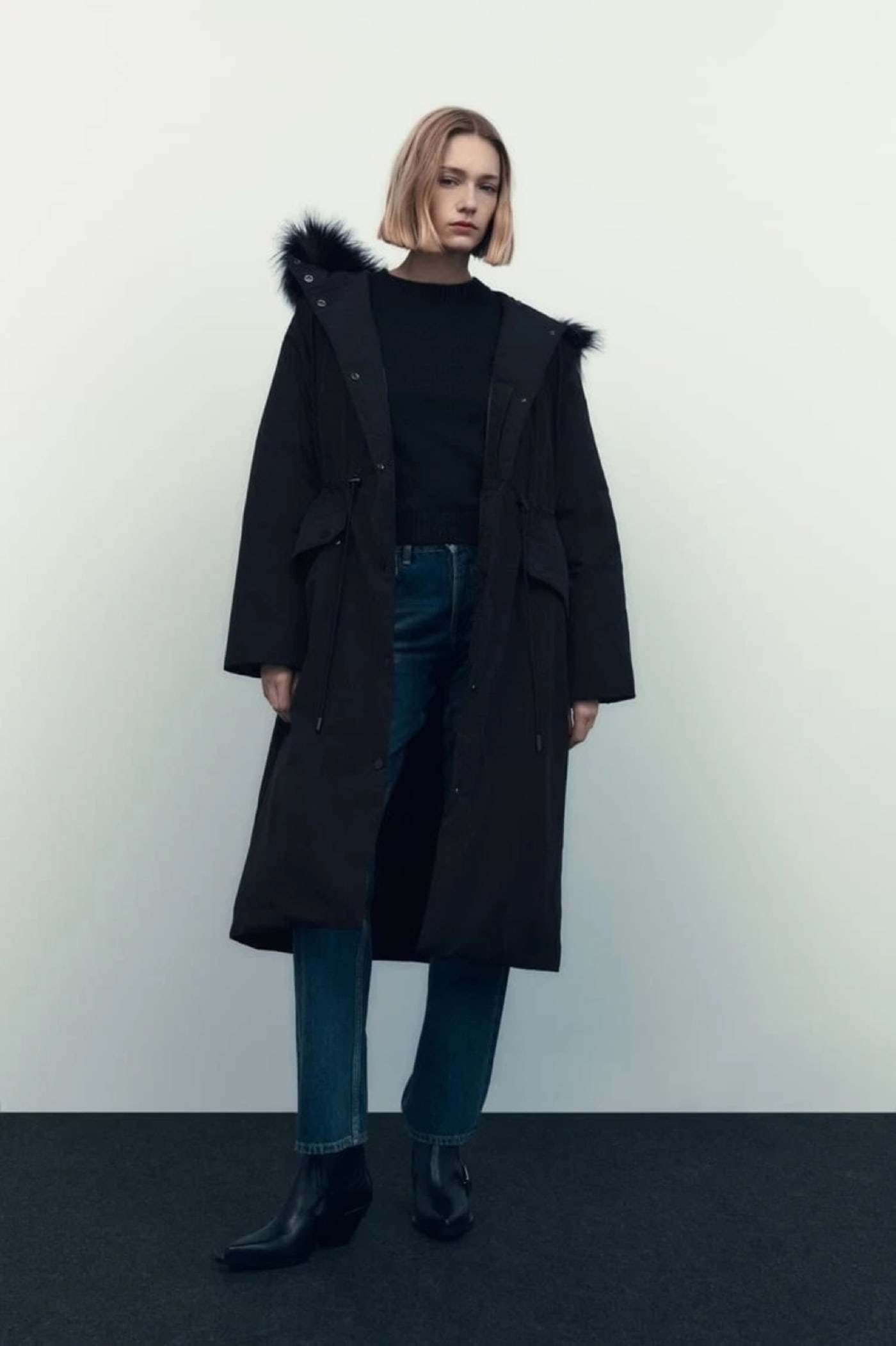 Parka Alongada Minimal Collection · Zara · B.