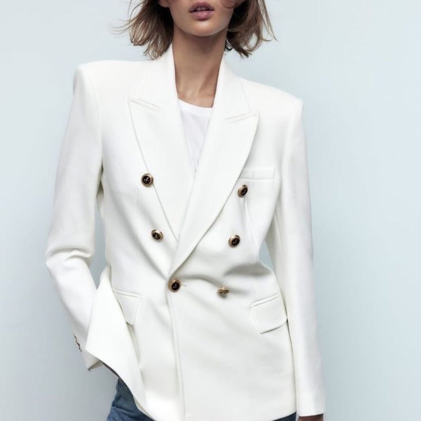 Blazer de Alfaiataria Branco · Zara · B.
