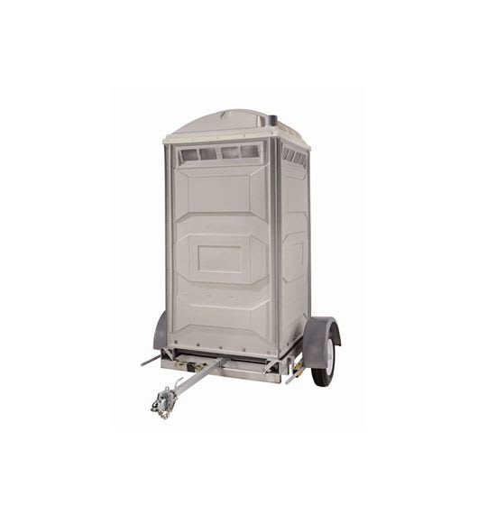 Trailer mounted portable restroom