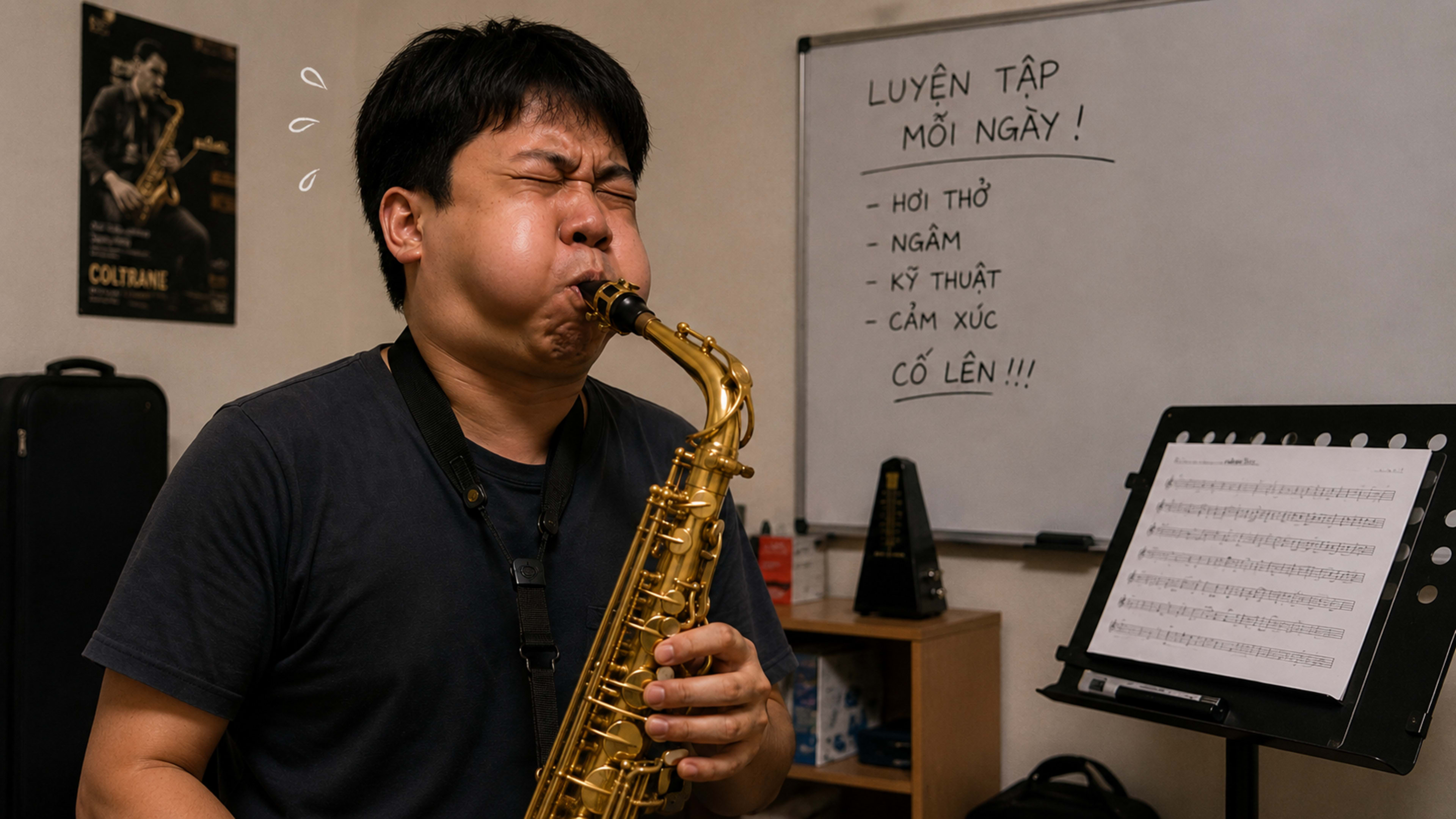 Vì sao người mới tập thổi saxophone không ra tiếng?