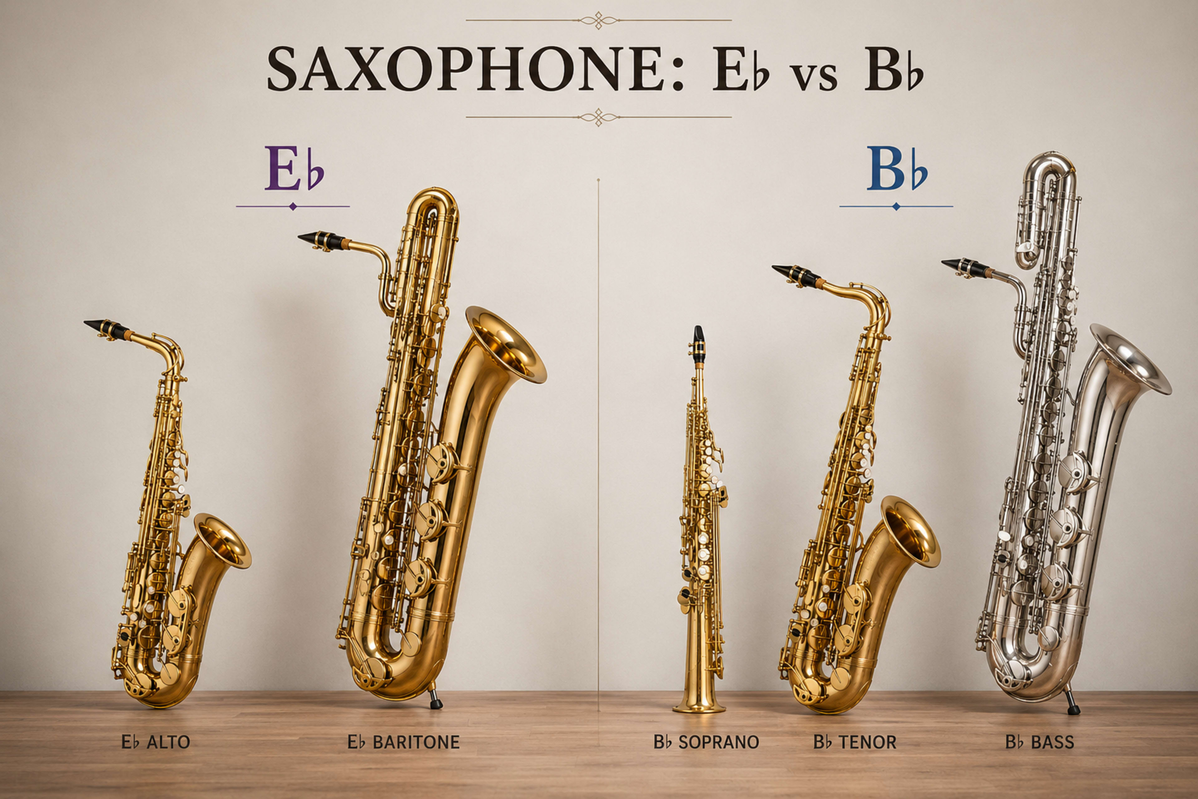 Vì sao kèn saxophone có tông Eb và Bb?