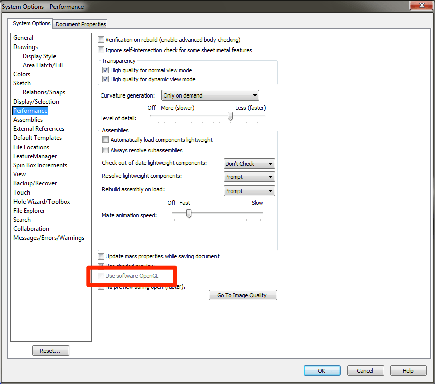 solidworks per mac - opengl