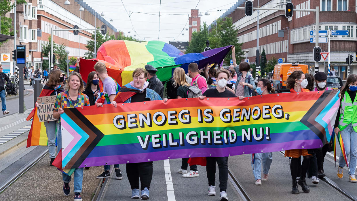Een protest in Amsterdam