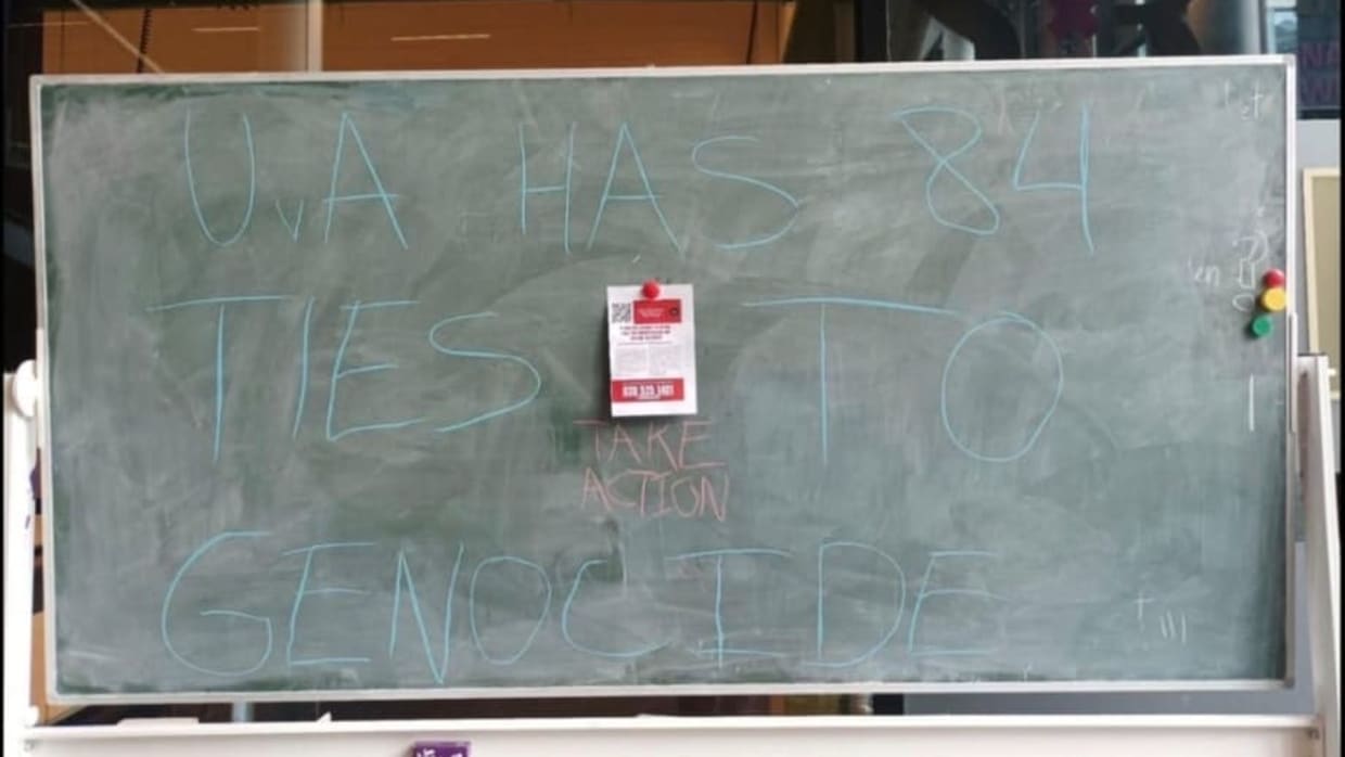 Tekst op schoolbord op Science Park