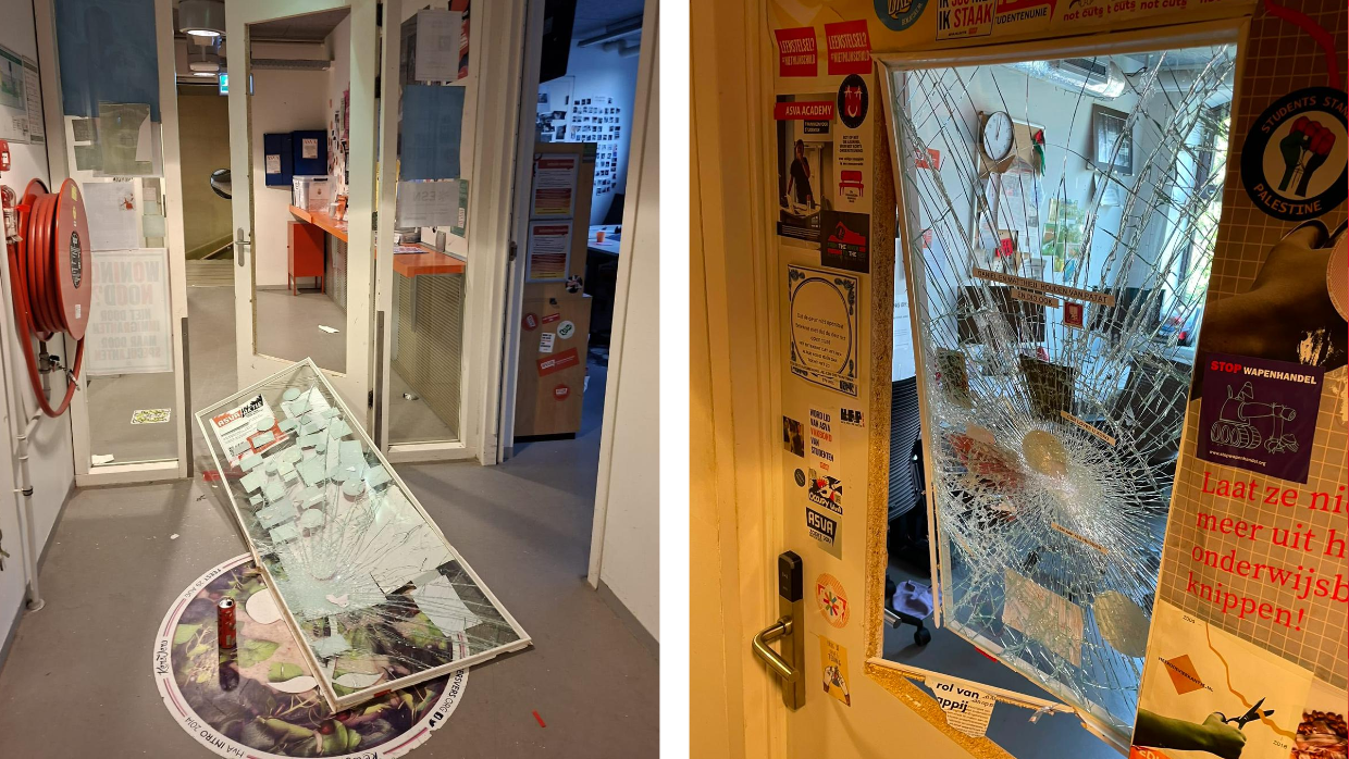 Inbraak en vandalisme bij kantoor studentenvakbond Asva