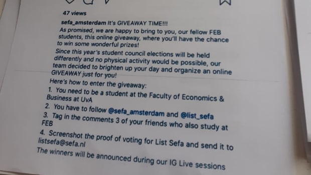 Wanneer wordt campagne voor de studentenraad omkoping?