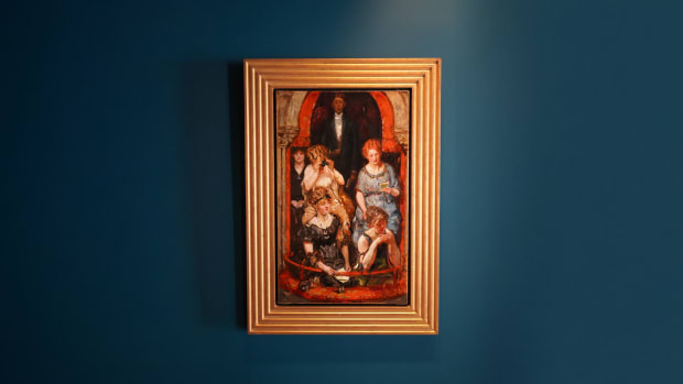 Schilder Martin Monnickendam (1874-1943) bespiedde het publiek in het theater