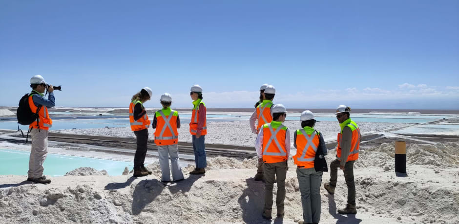 The research team on a visit to one of the lithium operations