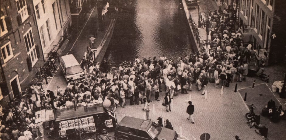 Inschrijven voor Oudemanhuispoort in 1990.
