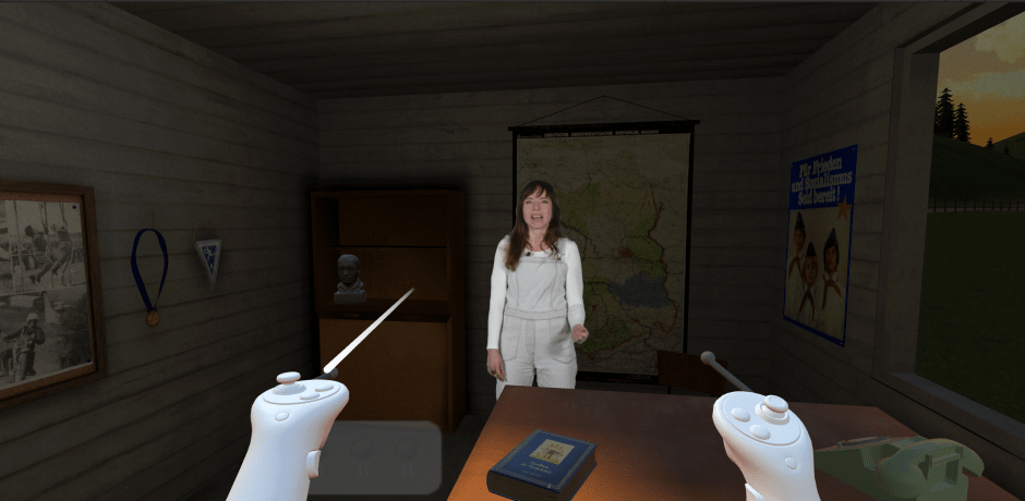 Beeld uit de nieuwe VR-tool, je kunt echte mensen tegenkomen in de game, die vertellen over hun tijd in de DDR.
