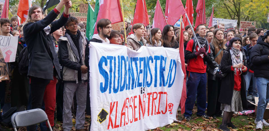 Demonstranten bij het protest