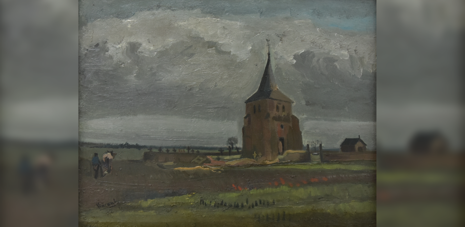 De oude toren van Nuenen is het eerste schilderij dat Van Gogh in 1884 ondertekende.