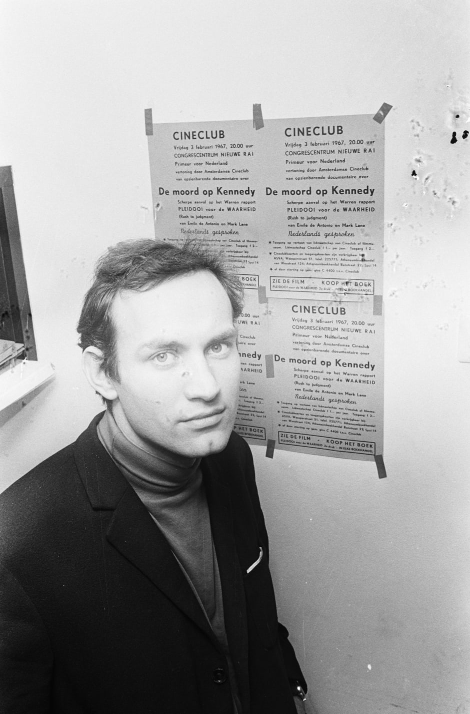 Bertus Hendriks in 1967, voor een poster van de Cineclub