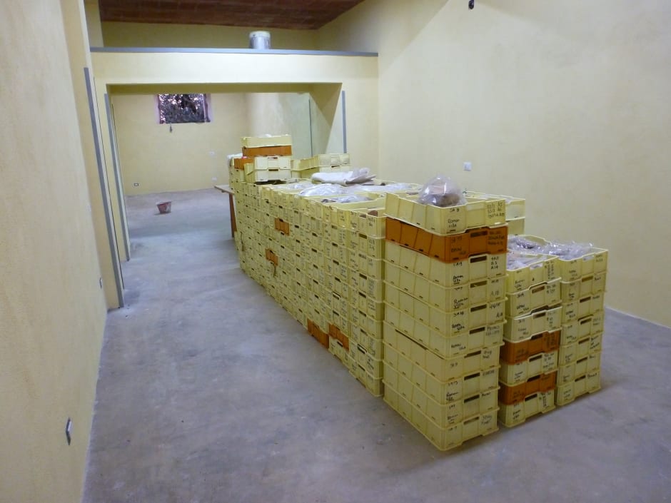 Het nieuwe magazijn voor de archeologische vondsten op wijngoed Casale del Giglio