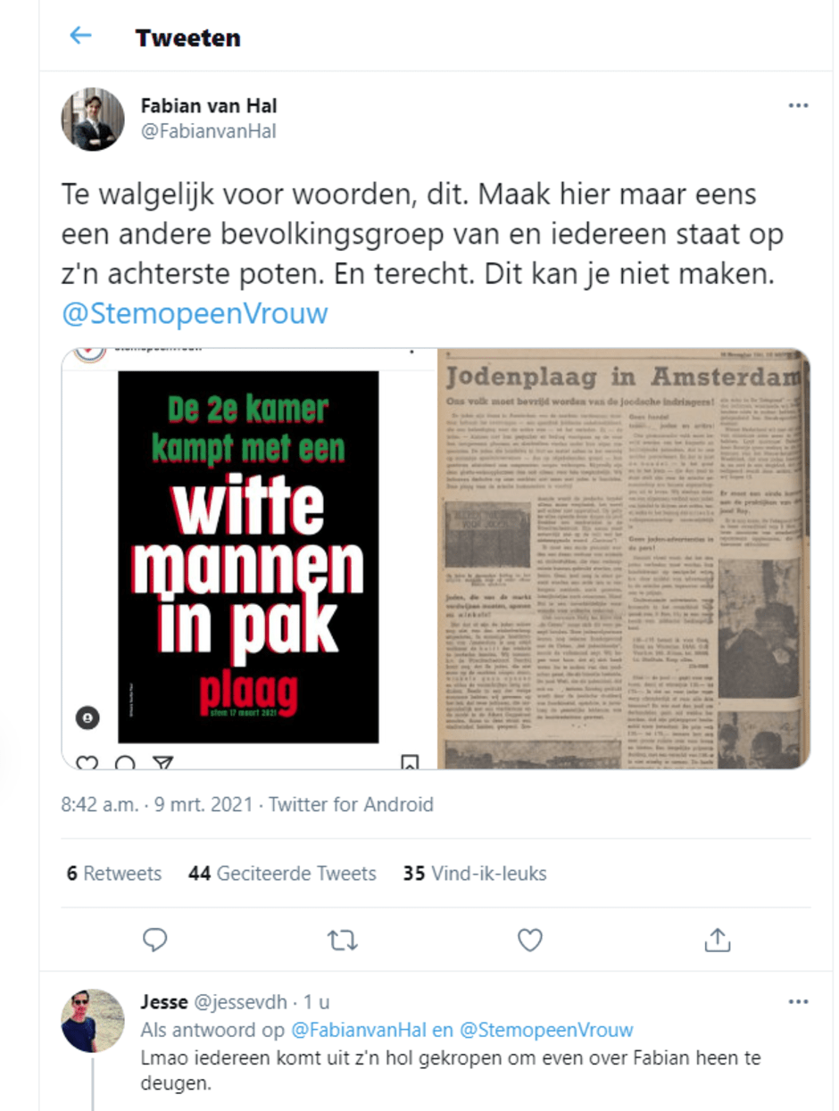 De omstreden Tweet.