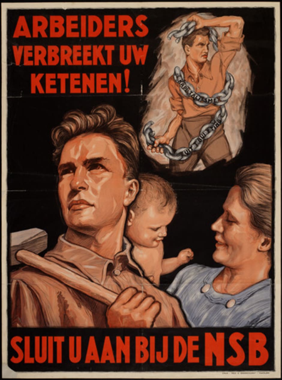 Een poster van de NSB, specifiek gericht op mannelijke arbeiders
