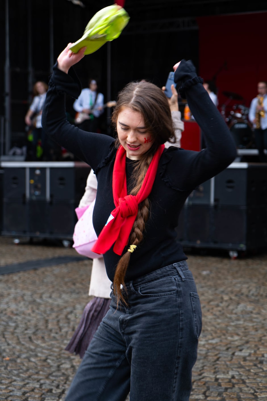  A student band warms up the crowd
