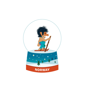 Snøkule, troll på ski