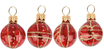 Kule rød med gull transp 2,5cm