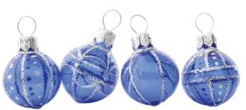 Kule blå med sølv transp 2,5cm