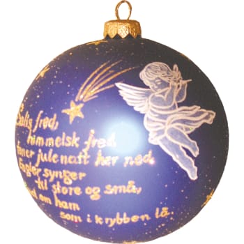 Kule 2engler m/tekst blå 15cm