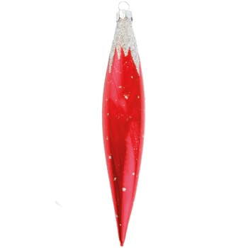 Istapp Silver cap rød 16cm