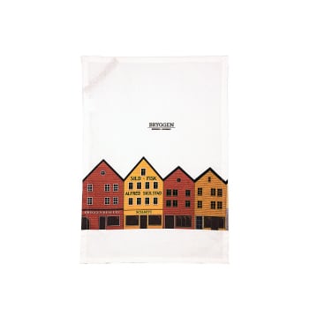 Kjøkkenhåndkle Schjøtt Bryggen hvitt