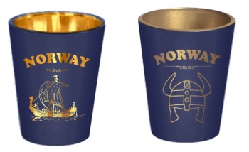 Shotglass Viking blå og gull 2-pk