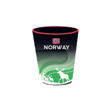Shotglass elg Nordlys grønn