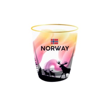 Shotglass elg Nordlys rosa