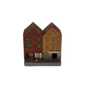 Bryggen minihus rødt og gult 4cm