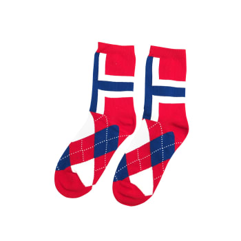 Sokkar norsk flagg str 38