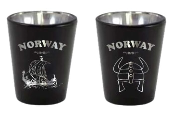 Shotglass Viking svart og sølv 2-pk