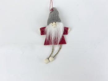 Nisse rød m/dinglebein 12 cm