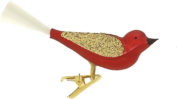 Fugl med klips rød matt
