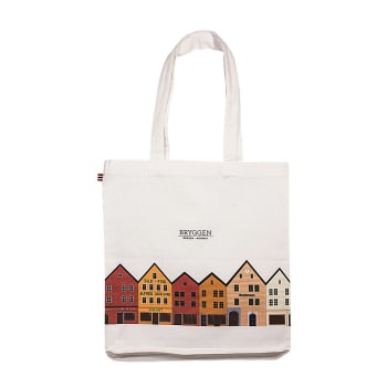 Handlenett Bryggen panorama hvit