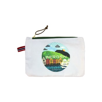 Glidelåsveske hvit Bergen liten