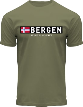 T-skjorte Coordinates Bergen oliven