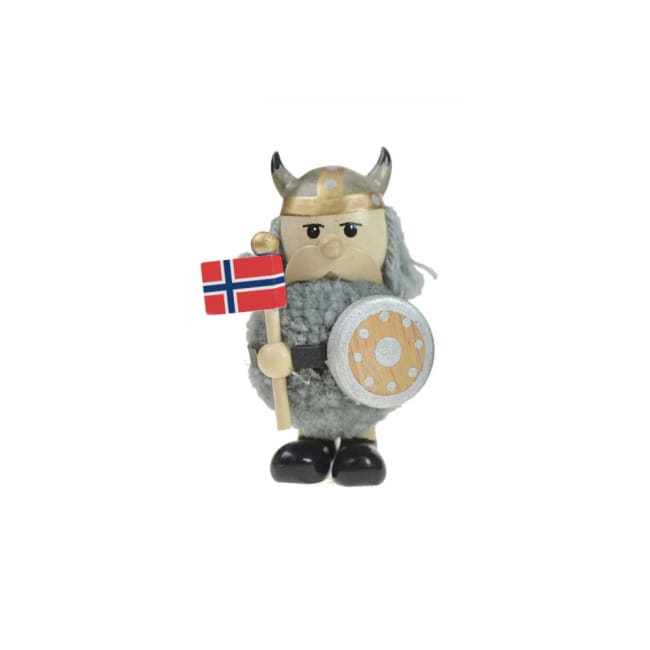 Viking figur med skjold og flagg